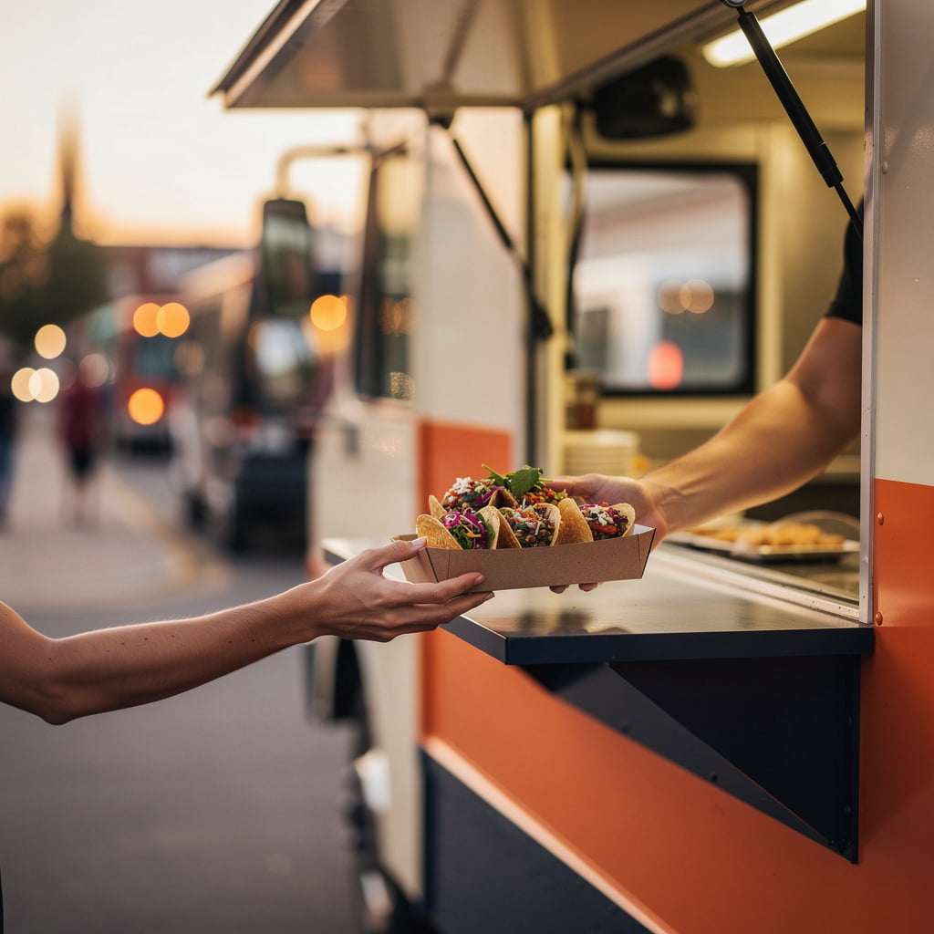 Find My Food Truck serving customers from a food truck window in Abilene, TX 79601